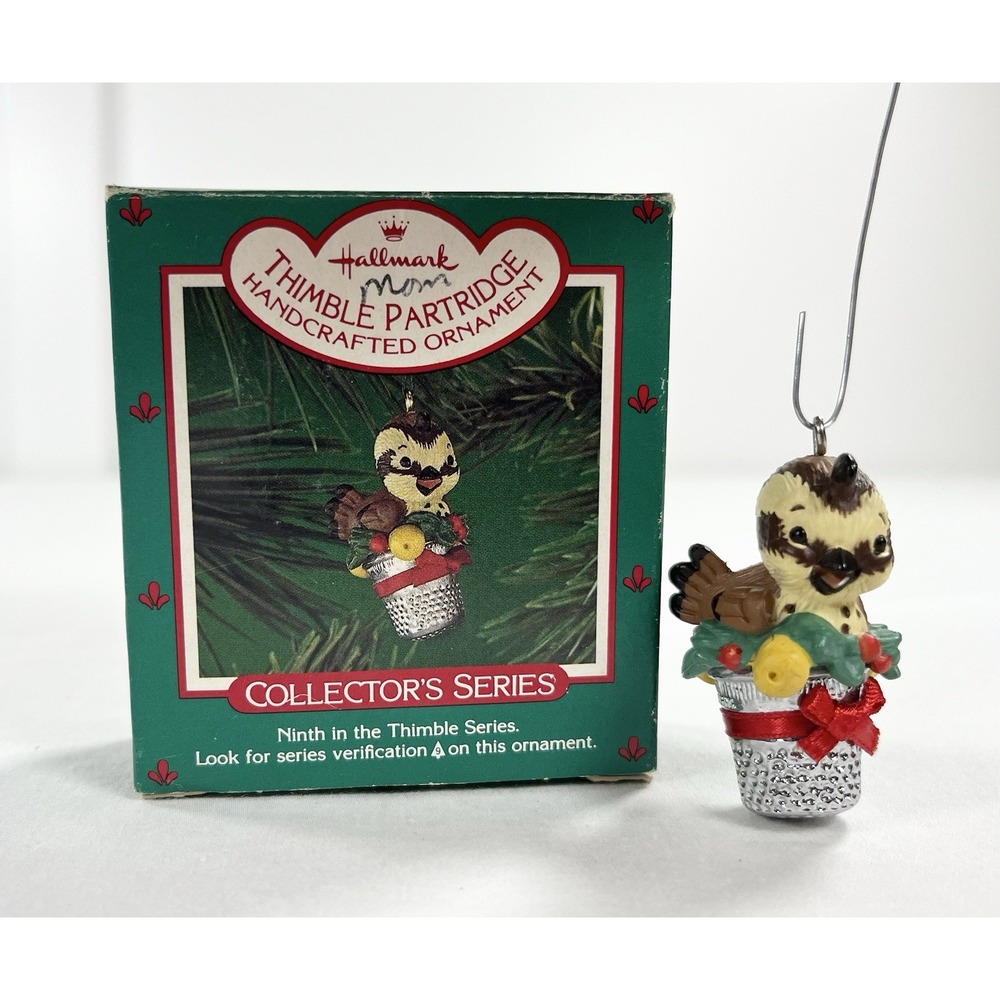 Vintage 1986 Hallmark Ninth In The Thimble Partridge‎ #9 Miniature Ornament
